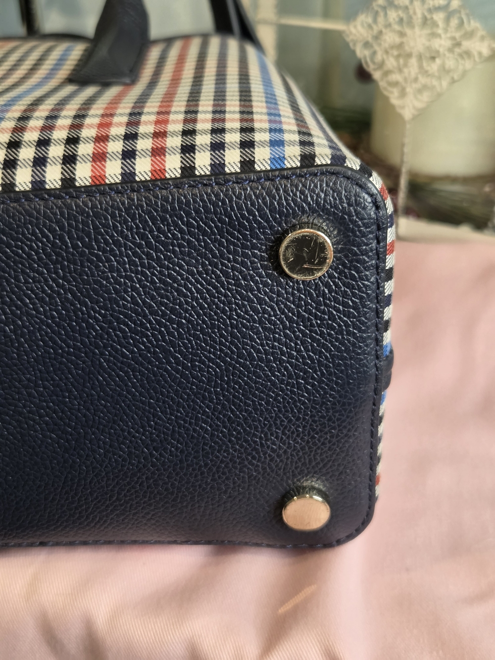 Kate Spade Margaux Plaid Satchel & Dustbag. - Picture 7 of 15